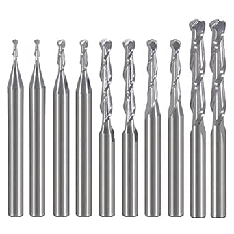 HOZLY CNC Fräser 6mm Schaft Für Aluminium - 3-tlg Set 6x12x50mm