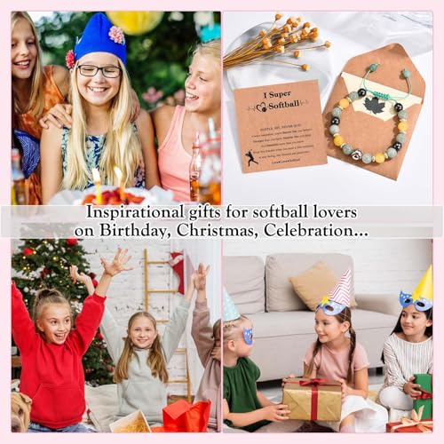 Image of EFVISD Softball Bracelet Gifts for Girls, 8-12-14 Softball Players Team, Christmas Birthday Valentines Day Graduation Gifts for Teen Girls Daughter Granddaughter Niece Sister