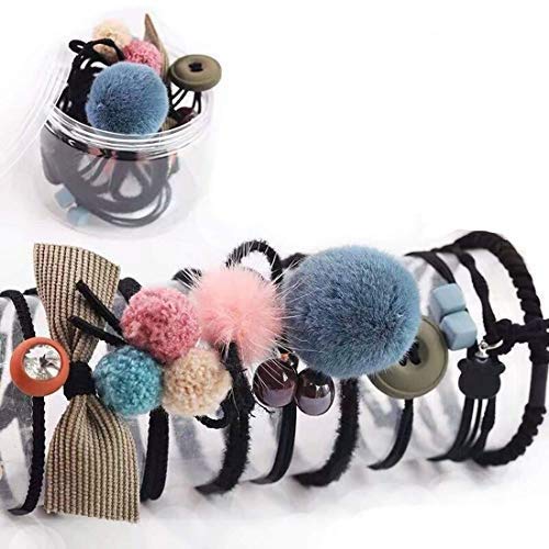 1SourceTek 10Pcs Hair Accessories Korean Elastic Rope Hair Tie Ponytail Holder (Mixed Color)