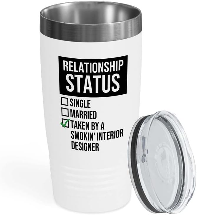Interior Designer White Edition Ringneck Tumbler 20oz - Hot Interior Designer - Interior Decorator Builder Arranger Organizer Home House Office Room Homestyler Artificer Aesthetician