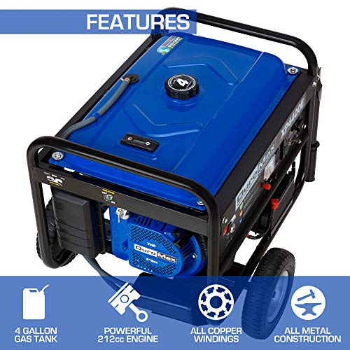 Duromax Xp4400E Gas Powered Portable Generator-4400 Watt Electric Start-Camping & Rv Ready, 50 State Approved, Blue/Black #TOP1