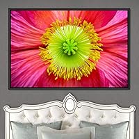 Framed Canvas Wall Art Blooming Closeup Botanical Chic Closeup Expressive Multicolor Photography Realism Ultra - 16x24 inches