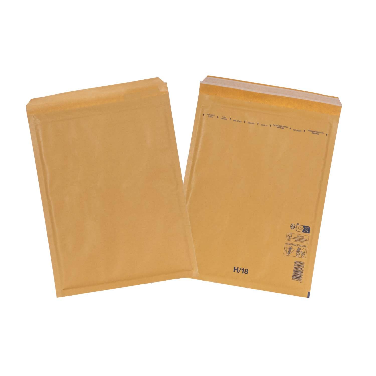 smiley pack Luftpolstertaschen Größe H8 Braun 290 x 370 mm – 200 Stück | Gepolsterte Versandtaschen mit Selbstklebeverschluss – passend für B4