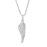 Jewelry Affairs Sterling Silver Angel Wing Pendant Necklace, 18