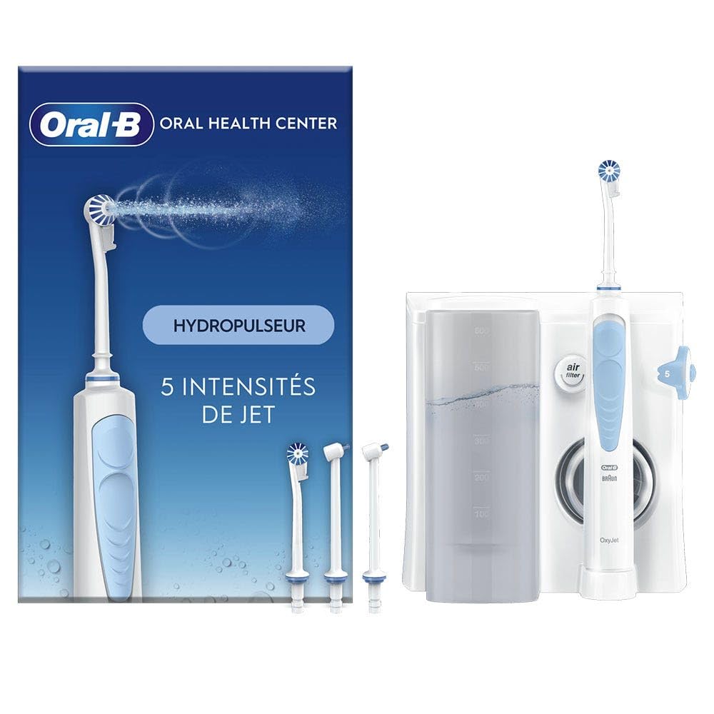 Oral-B Oxyjet, hydropulseur à pile, capteur de pression, santé gingivale