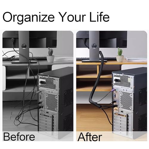 Range câble cache fil noir 200cm pour organisation rangement câble bureau - 3
