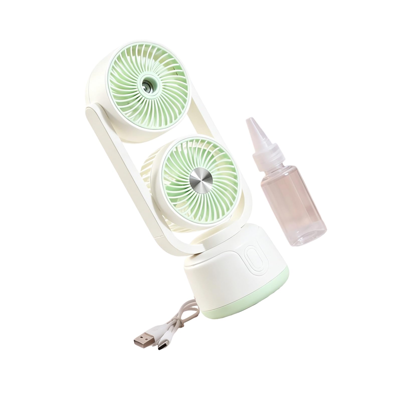 TAZIZI Portable Cooling Fan Rechargeable Desktop with Water Misting Sprayer Humidifier Cooling Fan for Camping Outdoor Rechargeable Misting