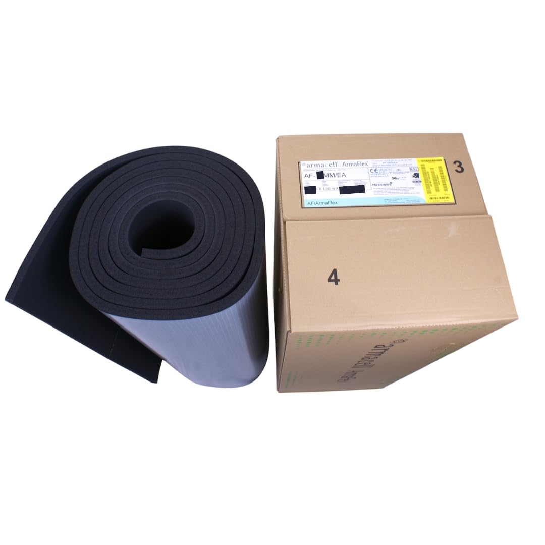Armaflex AF 10 mm - 50 cm x 1 m Estera aislante autoadhesiva – Eficiente aislamiento térmico y frío de caucho con protección contra el moho y la humedad