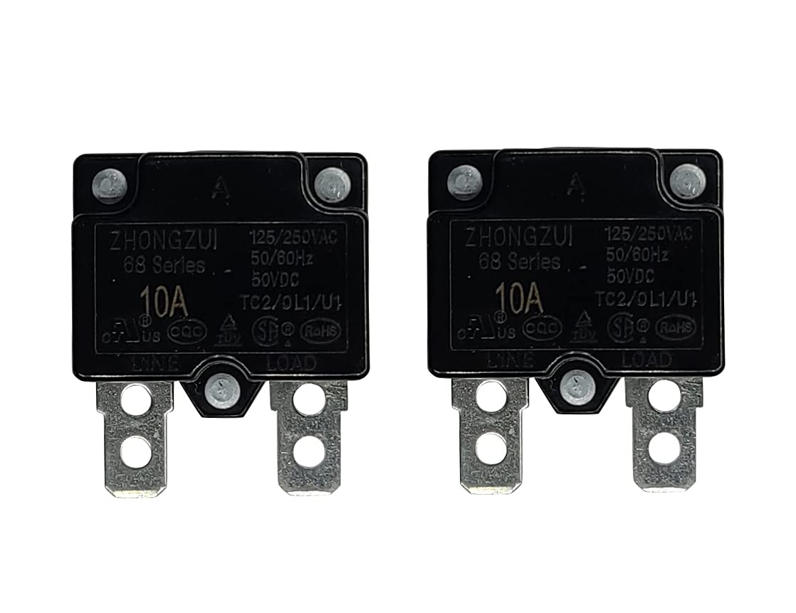 LinkePow 2PCS 10A Automatic Reset Relay Fuse Therma Switch Circuit Breaker Current Overload Protector Kids Powered Ride On Car Accessories