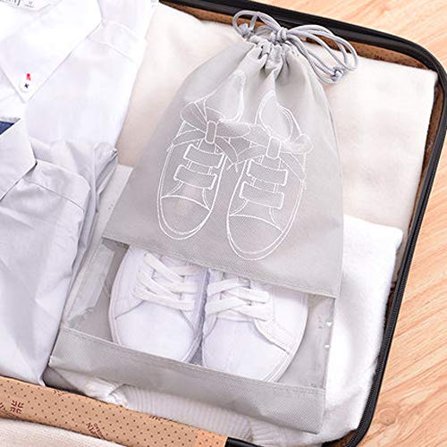Preisvergleich Produktbild Guoc Reiseschuhtasche,Reiseschuhtasche Aufbewahrungstasche,Beam Mund Staubbeutel,Haushaltsschuhabdeckung Schuhtasche Schuhabdeckung (5 Packungen),transparentes Fenster,Reiseschuhtasche