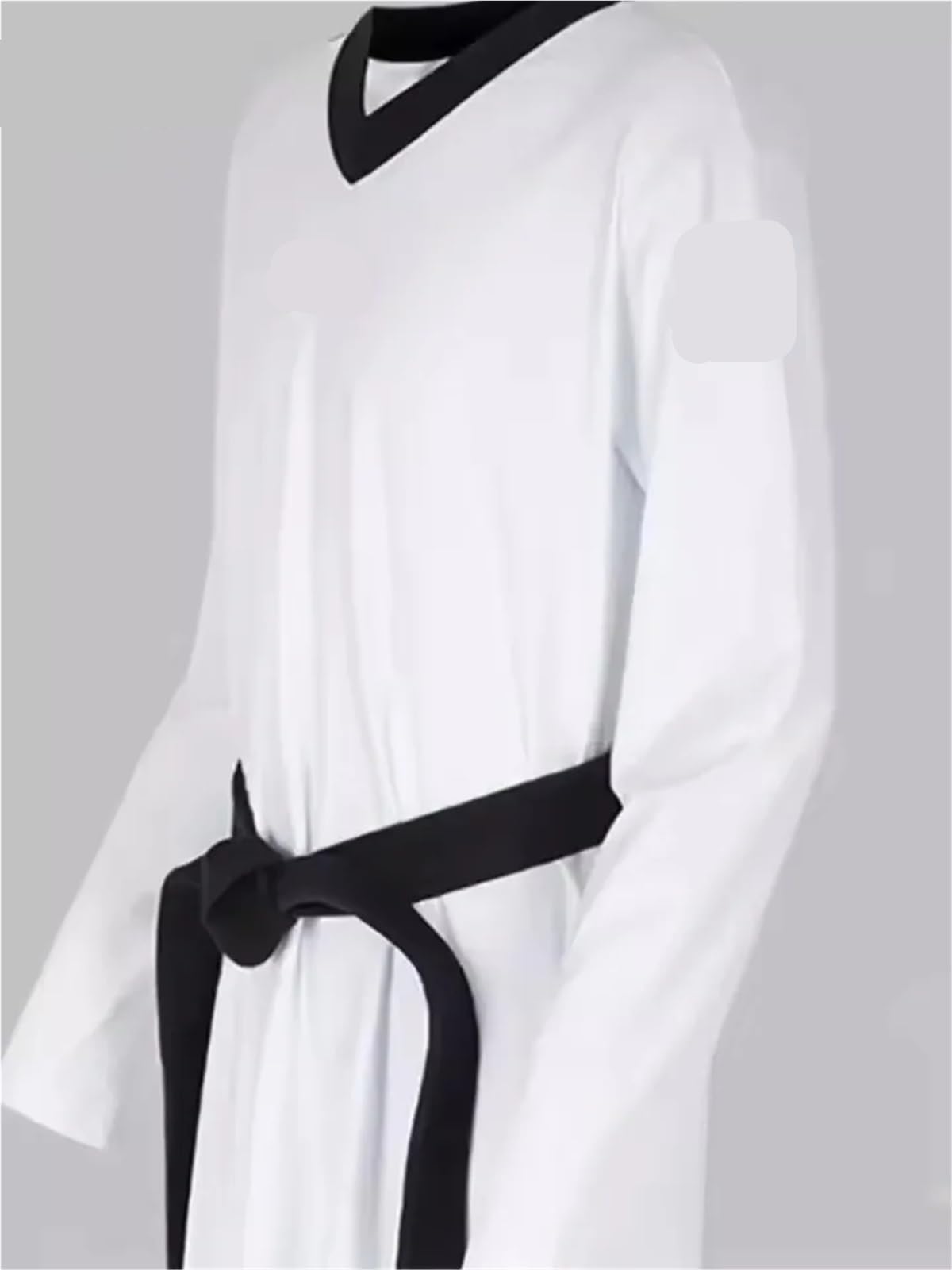 Uniforme de Taekwondo Dobok à col en v, veste traditionnelle, noir Daofu, séchage rapide adapté Pour Hommes, Femmes