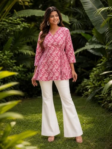 Image of feranoid Women Cotton Angrakha Kurti