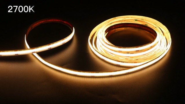 Image of COB LED Strips 2700K-6500K,16.4ft Dimmable Ultra Bright Flexible White LED Strip Lights, 6000LM Tape Lights Kit, CRI 90+, DC 24V LED Lights for Bedroom, TV Backlight, Kitchen, DIY Lighting