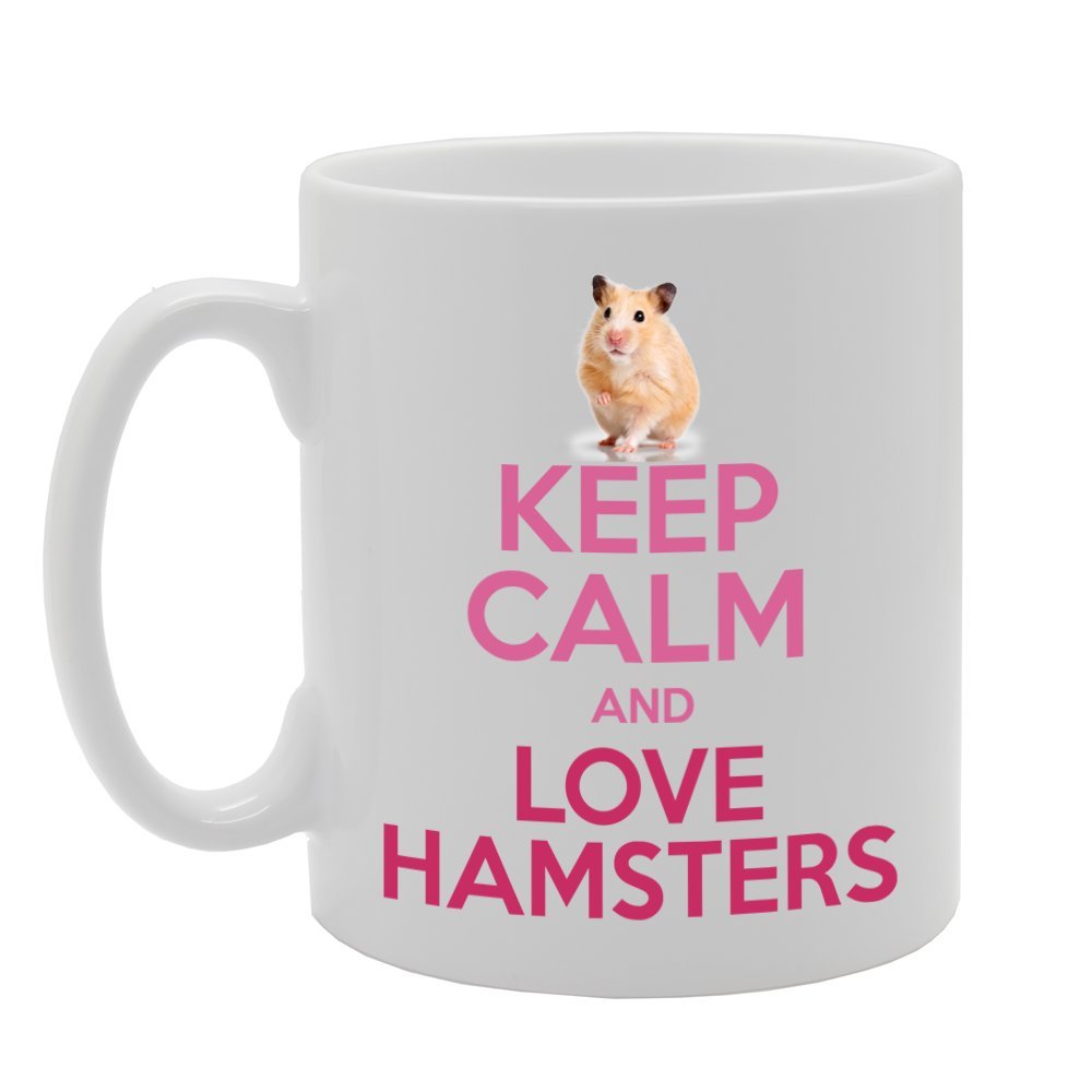 Coralgraph Inc Men's White Mg350 Keep Calm And Love Hamsters Novelty Gift Printed Tea Coffee Ceramic Mug