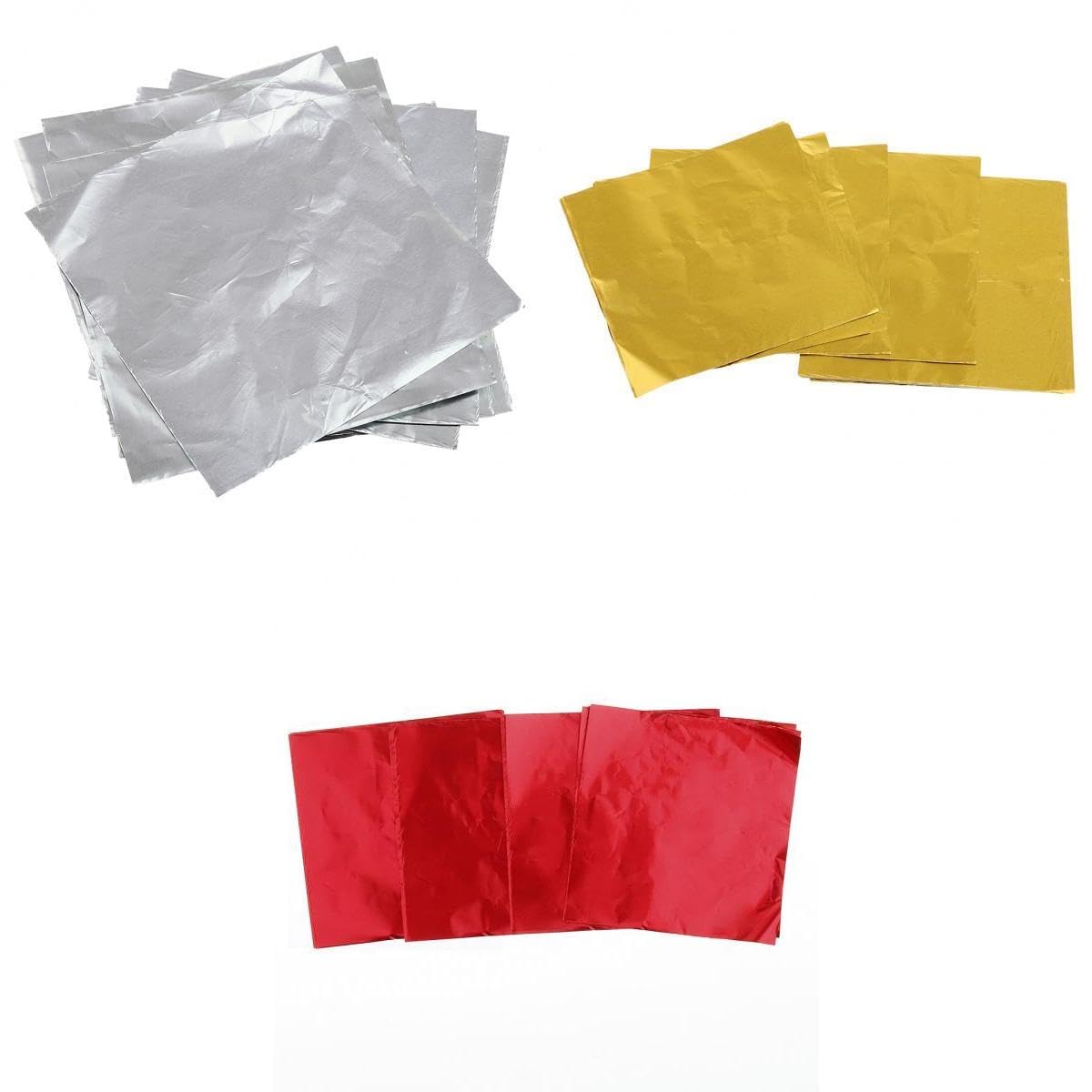 Merishopp 300 Pieces Foil Wrappers Package for Sweets Candy Chocolate Lolly 8x8cm-image-0