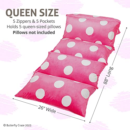 image for Butterfly Craze Floor Pillow Case, Mattress Bed Lounger Cover, Polka H
