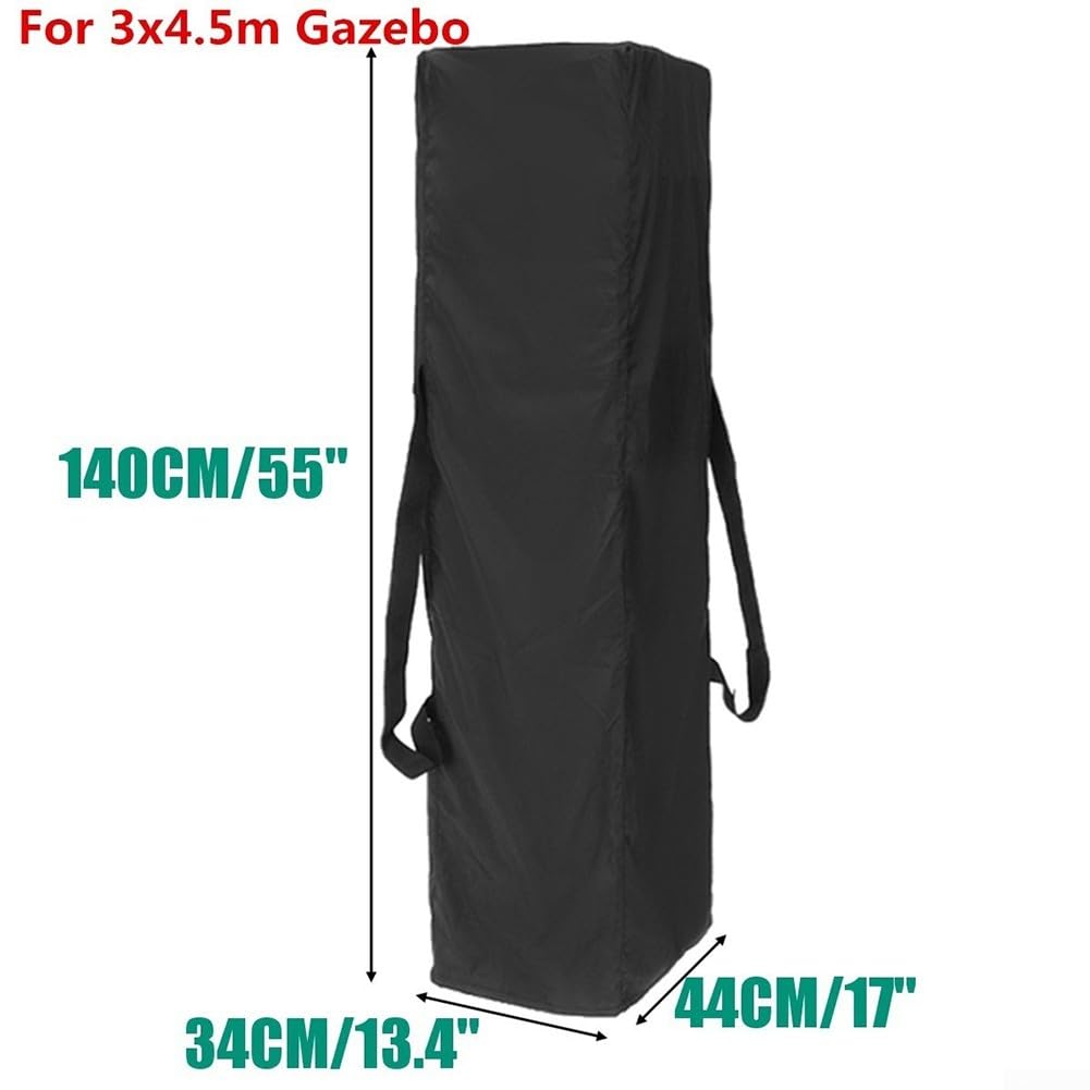 Sac de rangement noir pour tente, auvent, sac de rangement imperméable noir, avec cordon de serrage et deux dragonnes, pour meubles, grils, etc. (140 x 34 x 44 cm)