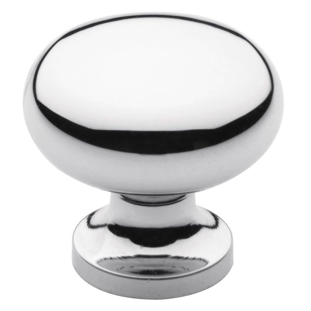 Bouton de meuble Baldwin chrome 4704 pour remplacer une poignée usée et éliminer le jeu de fixation