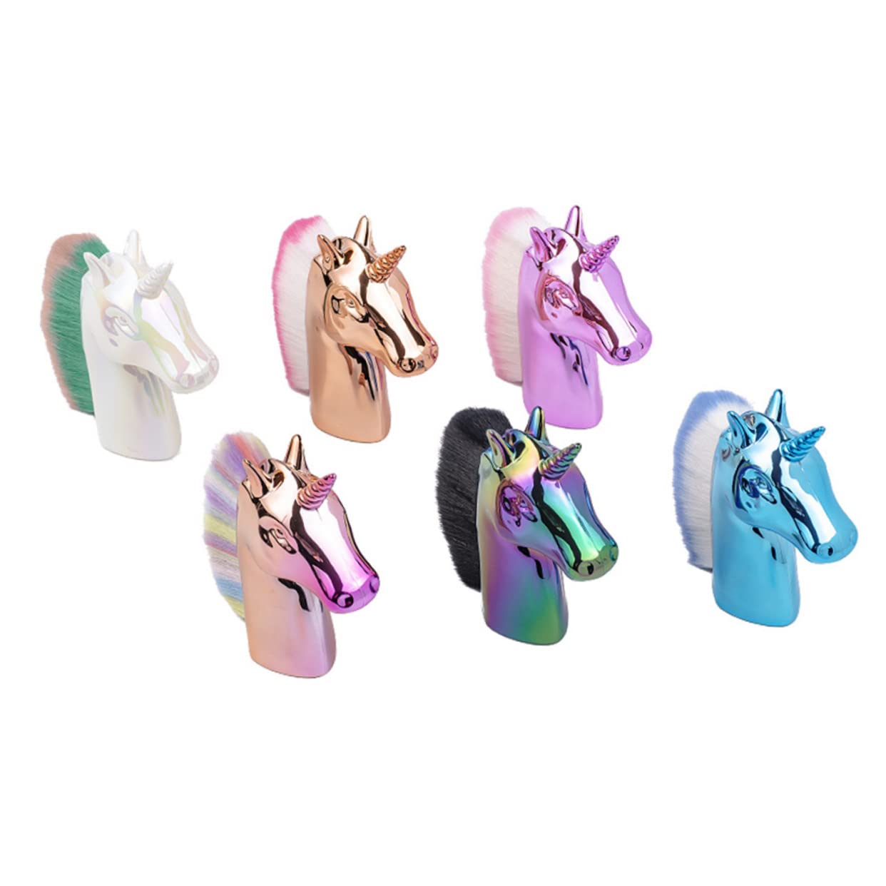 Healeved 9 Piezas Cepillo De Uñas De Unicornio Cepillo Para Polvos Sueltos Arte De Uñas Con Pincel Striper Base De Maquillaje Cepillo De Uñas De Acrílico Makeup Sol Rojo Brocha Para Polvos