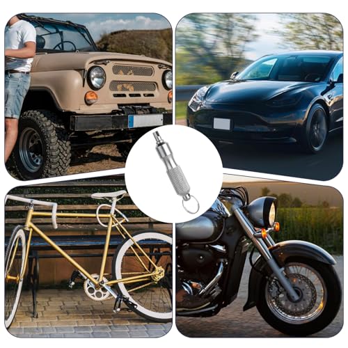 Image of Valve Core Removal Tool, Stainless Steel Valve Stem Removal Tool, Portable Schrader Valves Remove Tools for Bikes Motors and Cars