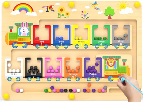 Dusor Montessori Spielzeug ab 2-3 Jahre Magnetspiel Labyrinth, Spiele...