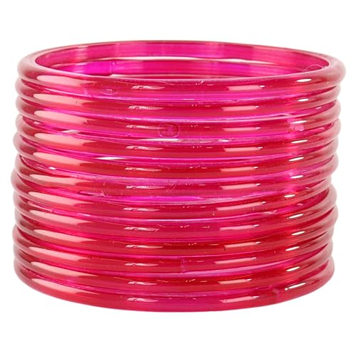Image of STYOLLO Viral Jelly Transparent Plain Glass Chudi Set For Women & Girls | Traditional Bangle Set | Stylish Bangles For Girls | Ethnic Wedding, Festive & Daily Jewelry | Classic Designer Churi - Set Of 12