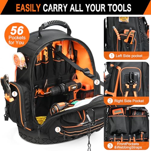 LOKASS 56-Pocket Tool Backpack
