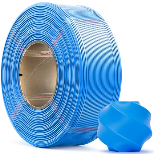 Image of PLA Basic, Pre-Dried Refill Filament 1kg (2.2lbs) for Reusable Spools, 1.75mm Spool-Less 3D Printing Filament, Compatible with Bambu Lab 3D Printers - Cyan