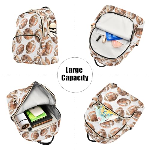 Image of ALAZA Rugby Watercolor American Football Women Backpack Purse Ladies Fashion Shoulder Bag Daypack Travel Bag 10L