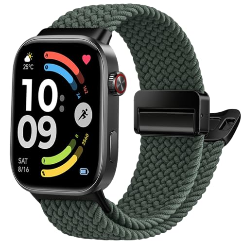 Image of Tobfit Stretchy Nylon Braided Band for Redmi Watch 6 /Redmi Watch5 /4 & Xiaomi Smart Band 8 Pro /9 Pro - Breathable, Adjustable Quick-Release Replacement Strap