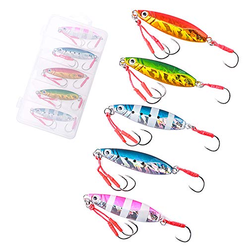 最安値 ヒーロー釣具 メタルジグ セット ルアー スロー ジギング アシストフック装備 30g 5個セット ケース付の価格比較