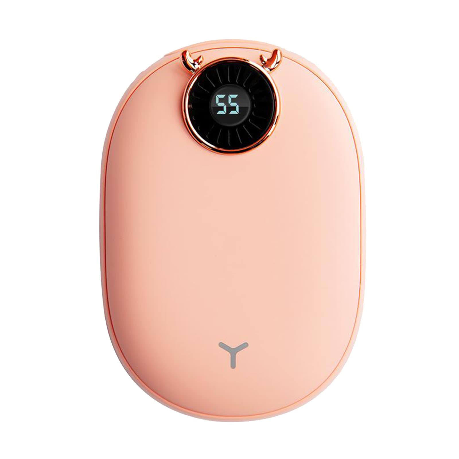 Chauffe-mains de poche USB 10000mAh, chauffage électrique affichage digital rose