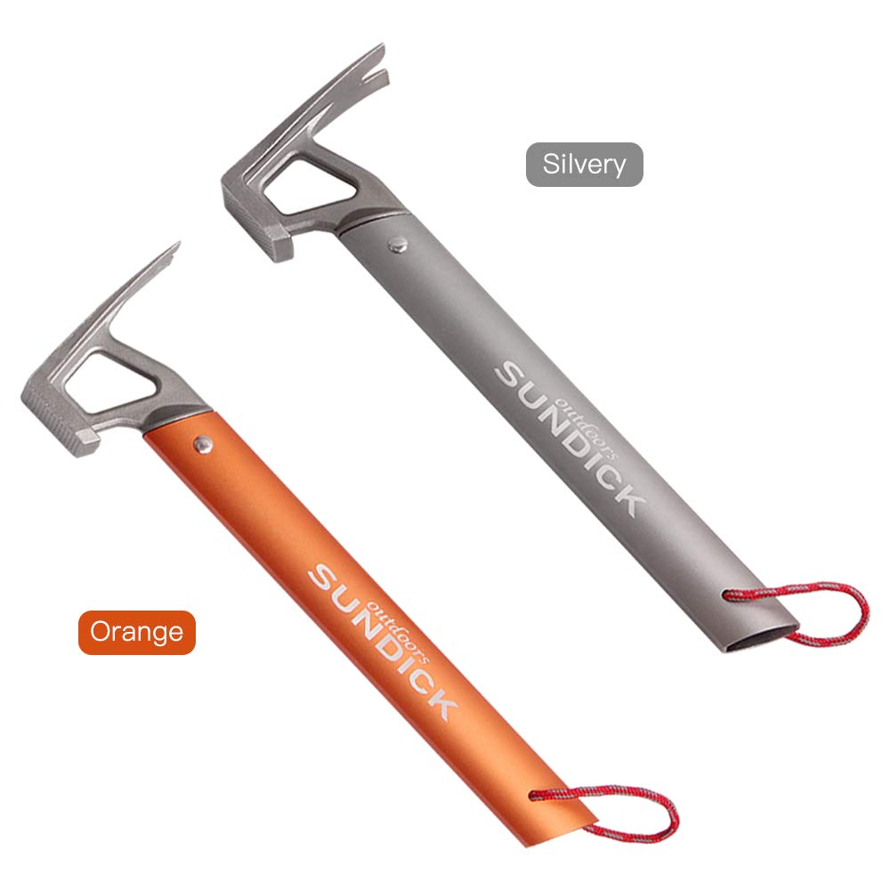 Lixada Marteau de tente de camping en aluminium - Marteau de tente en acier inoxydable - Arrache-clou - Accessoire de tente