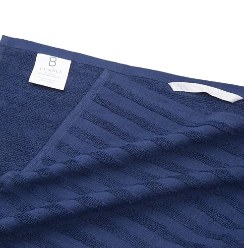 Image of Premium Kitchen Towels (20 inchx 28 inch, 6 Pack) | Large Cotton Dish Towels 450 GSM | Highly Absorbent Terry Kitchen Linen Set with Hanging Loop | Blue Solid