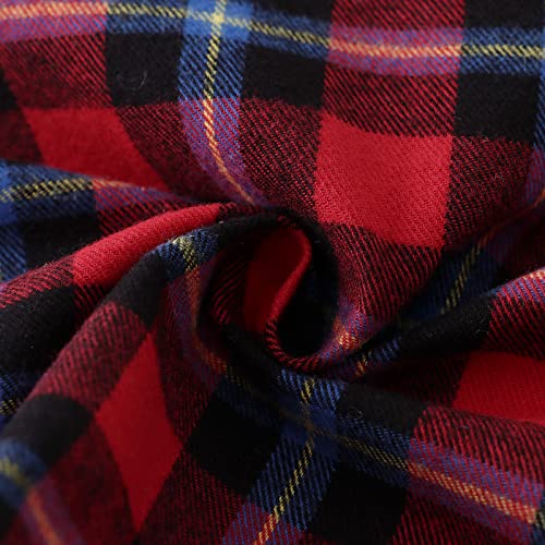 Image of OCHENTA Men's & Boys Flannel Shirts Button Down Long Sleeve Plaid Shirt Family Matching Outfits