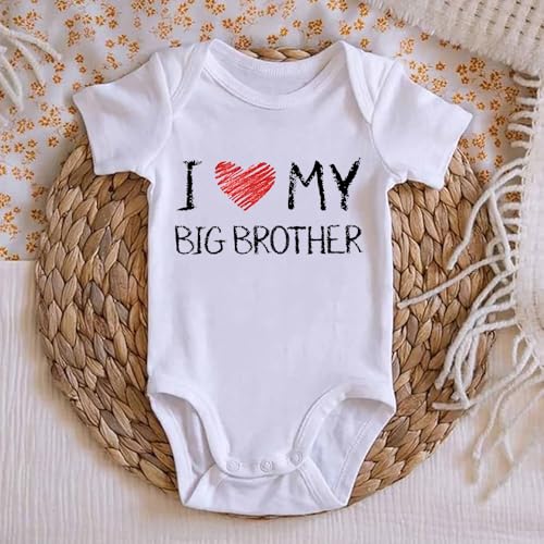 I Love My Big Brother Baby Girls Boys Bodysuit Newborn onesie Short Sleeve Infant Romper 0-24 Months2
