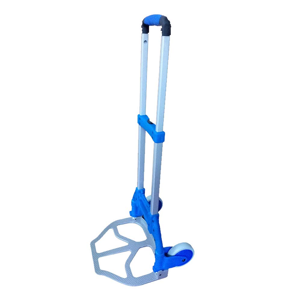 ALUS- Aluminum Alloy Folding Luggage Trolley Portable Trolley Shopping Cart Load Bearing 70kg