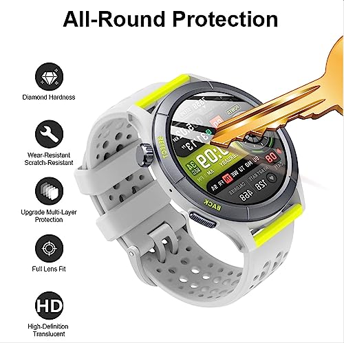 GIOPUEY 3 Unidades Protector de Pantalla para Amazfit Cheetah/Cheetah Pro, [Cobertura Completa] HD Material Compuesto Láminas Protectora con Capa Oleófoba - Transparente