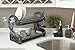 Home Basics Plastic 2-Tier Dish Drainer Rack, Air Drying and Organizing Dishes, Side Mounted Cutlery Holder, Black
