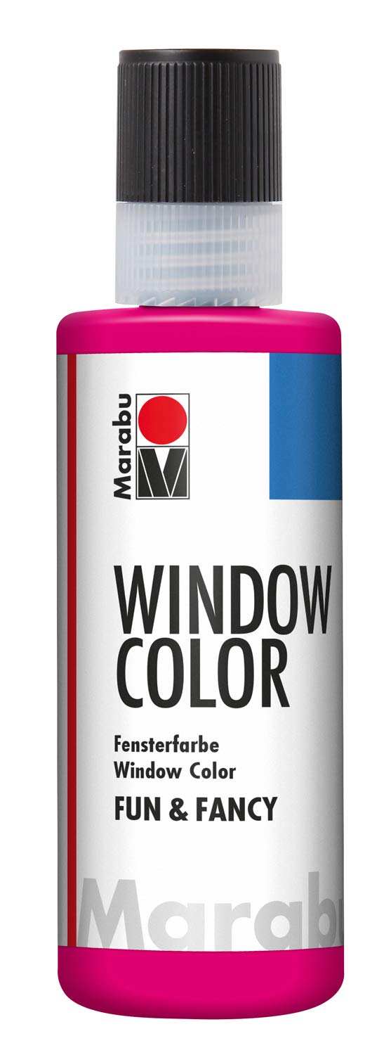 Marabu 04060004005 Window Colour Fun & Fancy 80 ml Water-Based Window Paint Can be Removed on Smooth Surfaces such as Glass, Mirrors, Tiles and Film