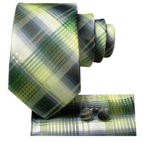 Image of Dubulle Mens Paisley Striped Tie Woven Necktie for Men and Handkerchief Cufflinks Set Wedding Formal Business