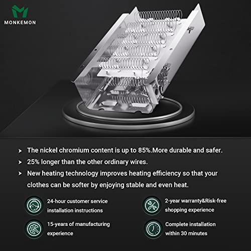 279838 Dryer Heating Element For Whirlpool Kenmore Maytag Amana Roper, Dryer Heating Element Parts Include Dryer Thermostat Thermal Fuse, Replaces 2406026 3403585 W10724237 #TOP5