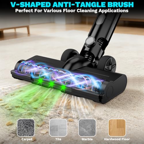 Image of Cordless Vacuum Cleaner compatible with Makita 18V Battery, 8-in-1 Stick Vacuum with Pet Brush, 35KPA Suction, 350W Brushless Motor, Smart Touchscreen, for Carpet Floor Car (Battery Not Included)