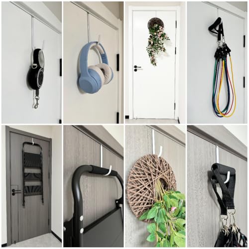 Mars-Rock 55ZW4 Over The Door Hooks 4 Pcs L=5.5 Inch Fit 1 3/8 Inch Door White Plastic Coating thumb #7