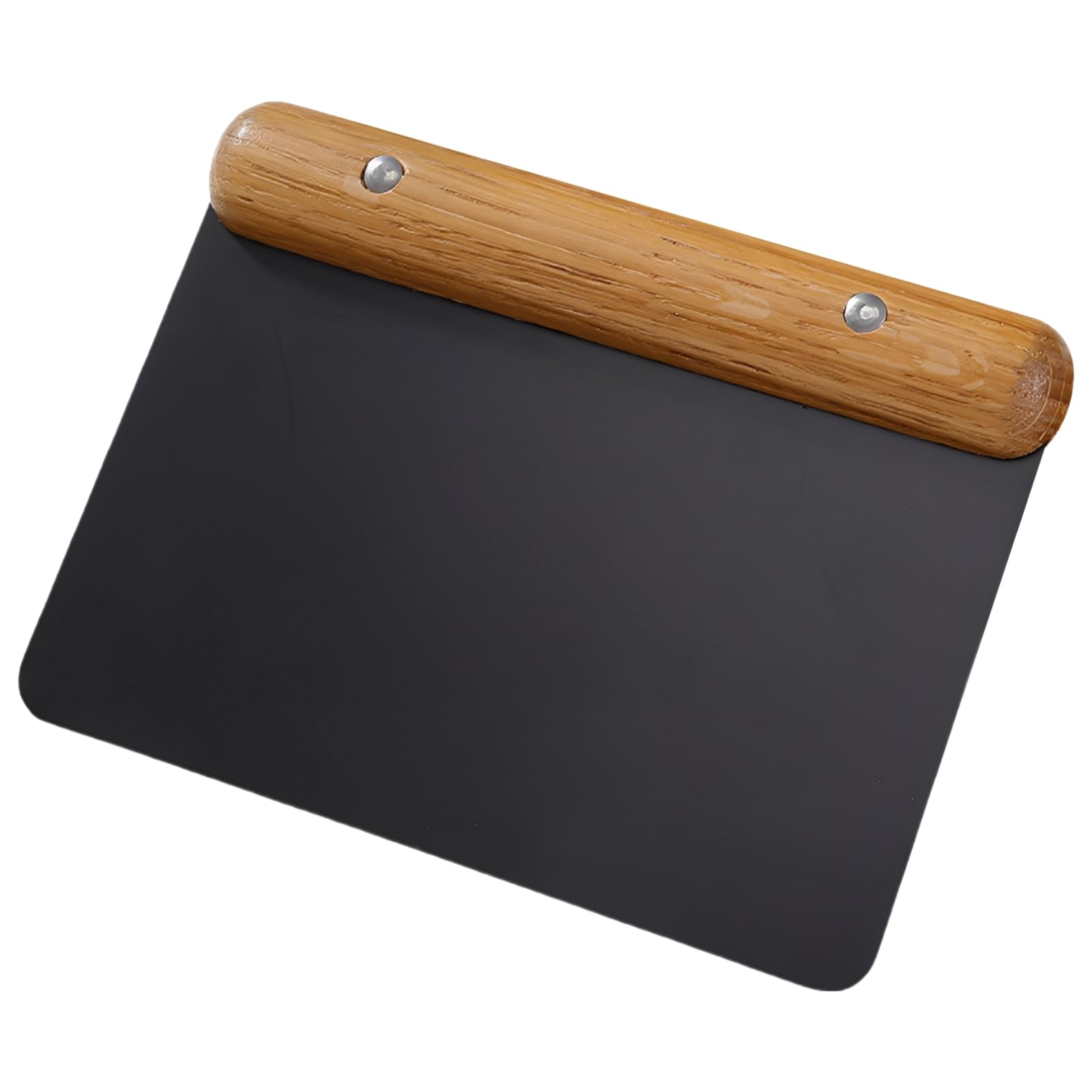 Coupe-pâte à manche en bois, lame en acier inoxydable noircie, raclette de plan de travail, coupe pizza renforcé par rivets, léger pour la maison et la pâtisserie