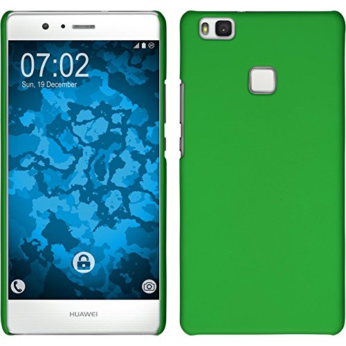 PhoneNatic Custodia Rigida Compatibile con Huawei P9 Lite - gommata Verde - Cover + Pellicola Protettiva