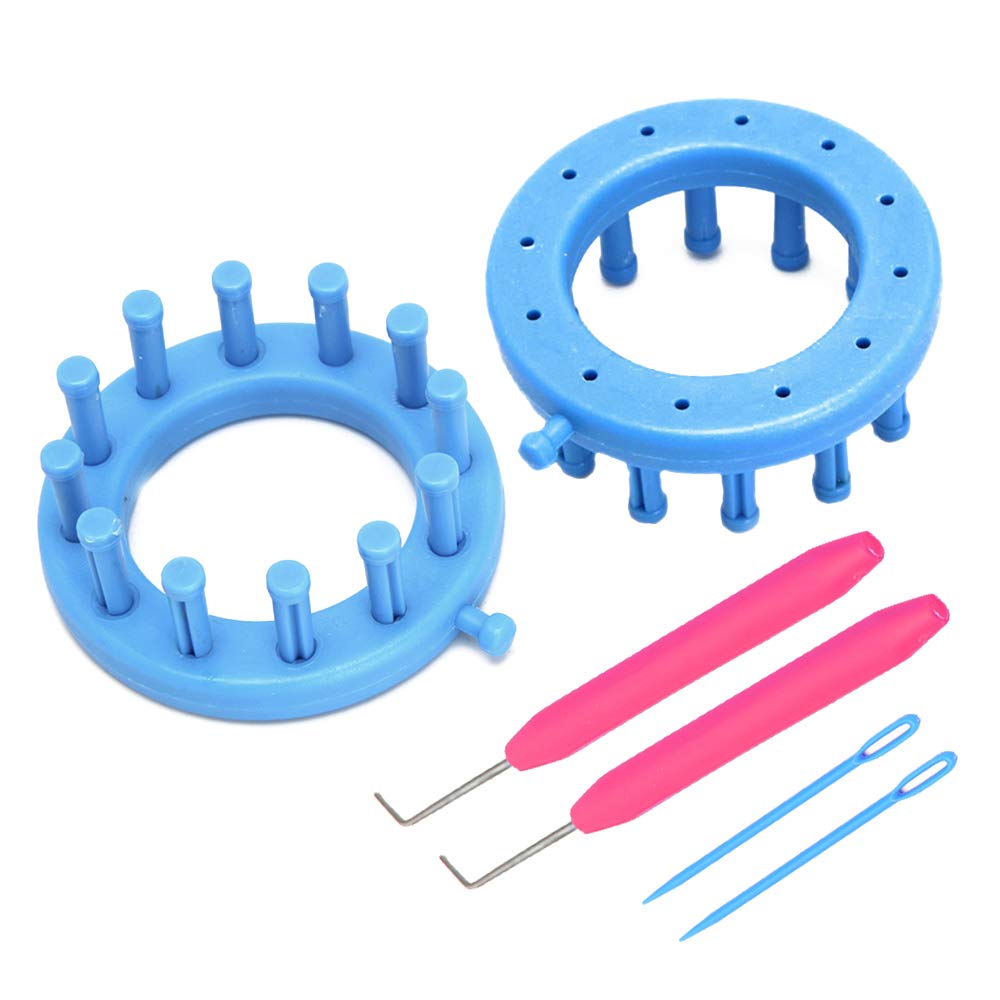 RMISODO 2 Pieces Circular Loom Set Knitter Knitting Flower Loom Kit for Embellishment Needle Craft