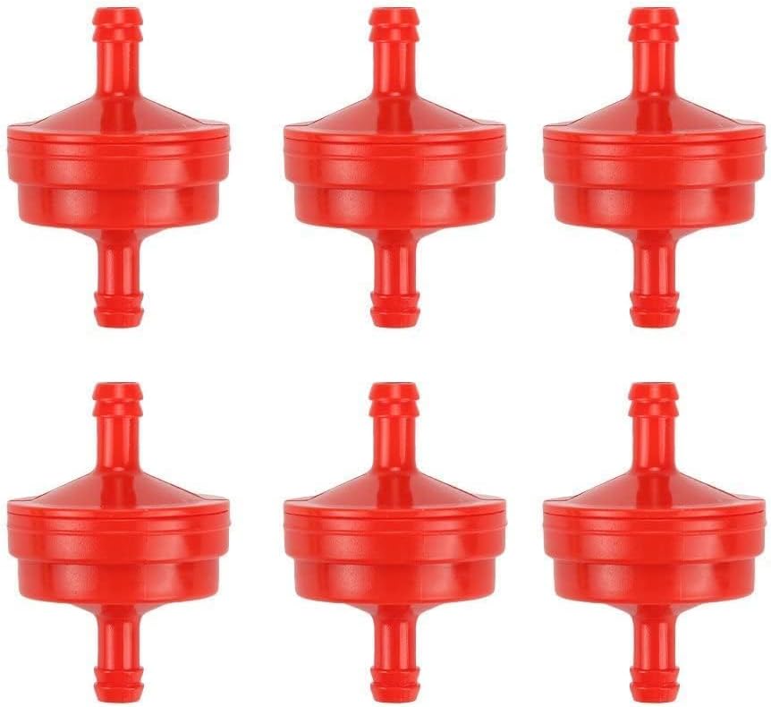 298090 Fuel Filter for Brigs and Straton 298090 298090S 394358 394358S 5098K Cub Cadt 951-3013 751-3013 150 Micron 1/4 Inch ID Inline Gas Fuel Filter (Pack of 6)