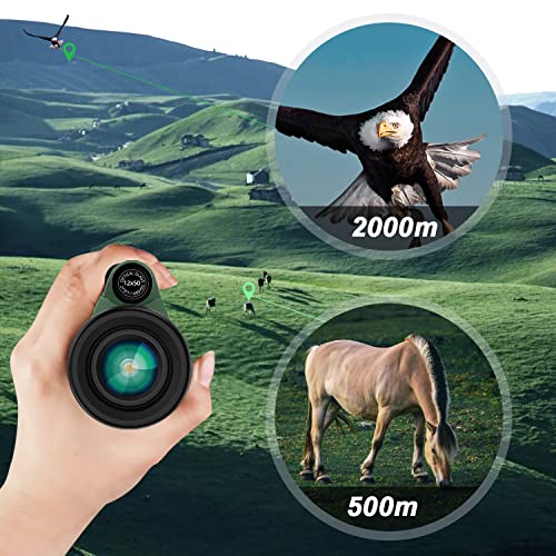 12X50 Hd Monocular Telescope For Adults With Smartphone Adapter Tripod Hand Strap - High Power Monoculars Equipped With Large Bak4 Prism & Fmc Lens - Suitable For Bird Watching Sports Hiking Traveling #TOP4