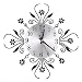 Produktbild Zarupeng Retro 3D Wanduhr, Lautlos Uhr Imitation Diamanten & Blume, für die Küche,Home Office, Wohnzimmer und Schlafzimmer (One Size, Schwarz)